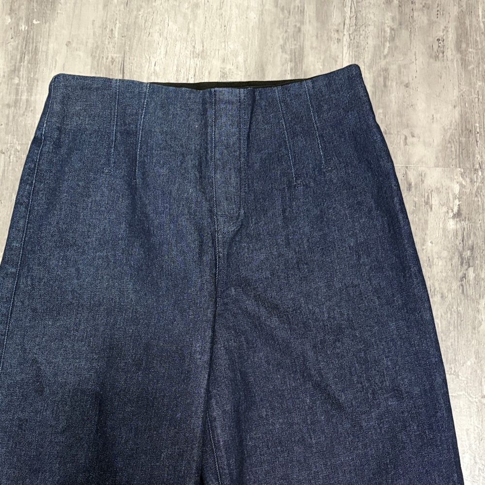 SPANX Zero Waistband Cropped Wide Leg Jeans Size Large - Picture 6 of 13